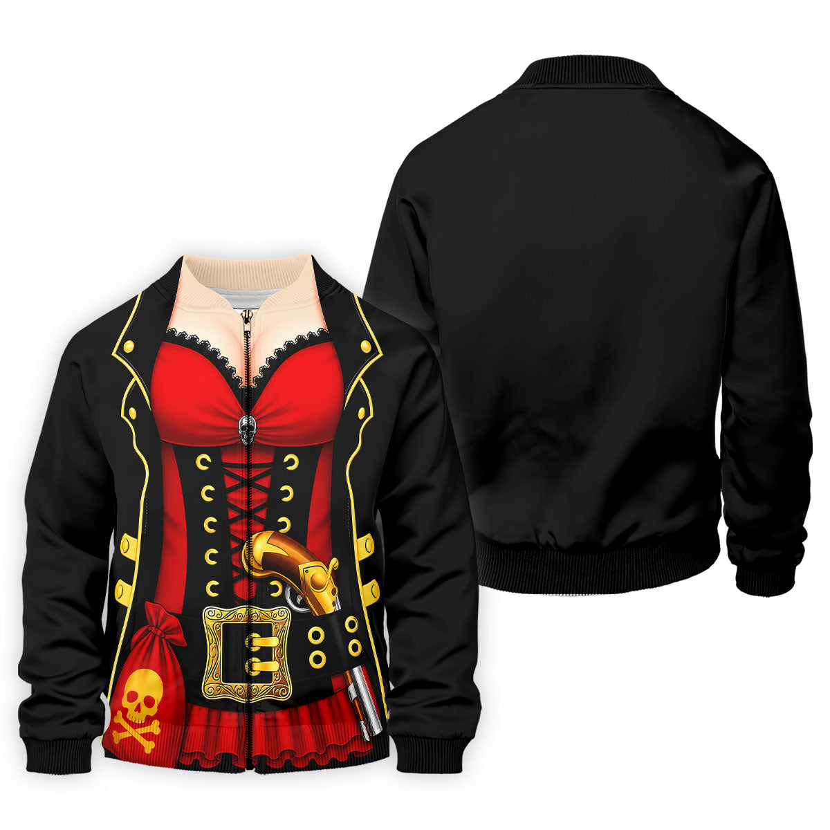 Red Corset Pirate Costume Skull Belt Golf Shirt, Mens Golf Polo, Golf Apparel For Men, Printed Golf Shirts