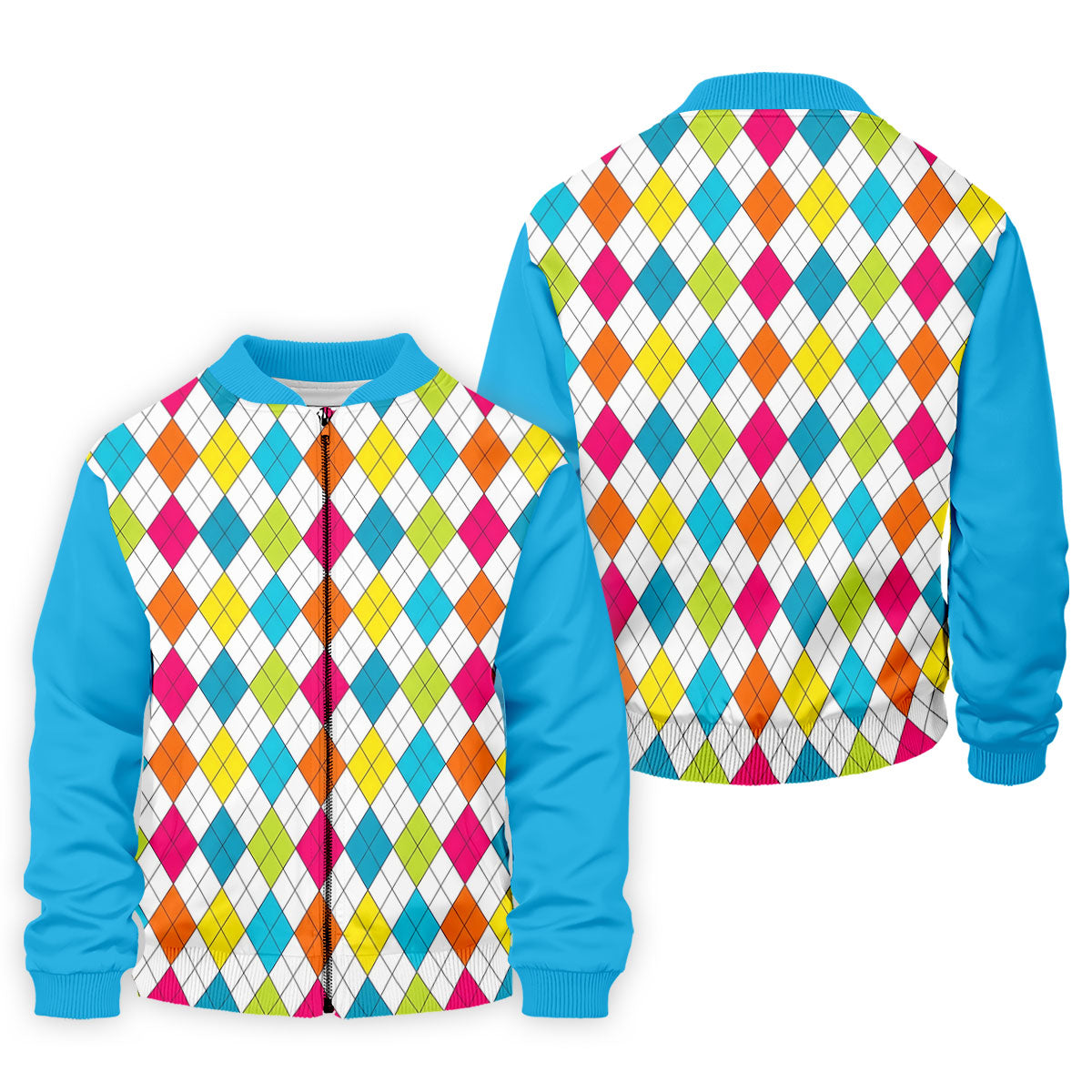 Retro Argyle Diamond Checkered Golf Shirt, Mens Golf Polo, Printed Golf Shirts