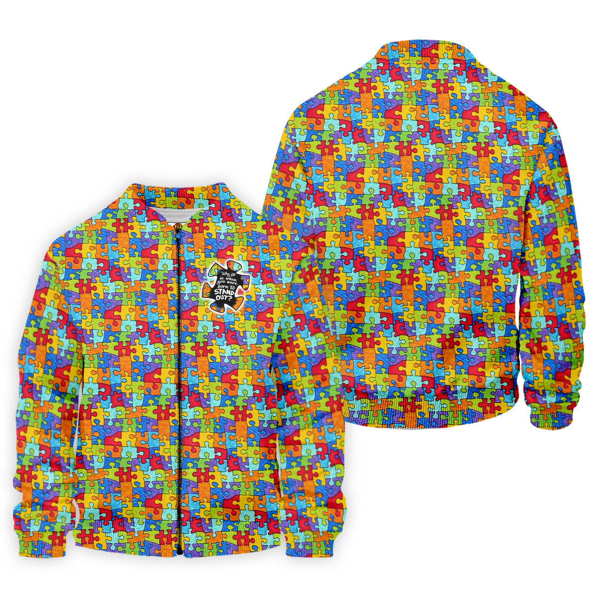 Why Fit In When You Were Born To Stand Out Autism Puzzle Golf Tops For Men, Golf Shirts For Men