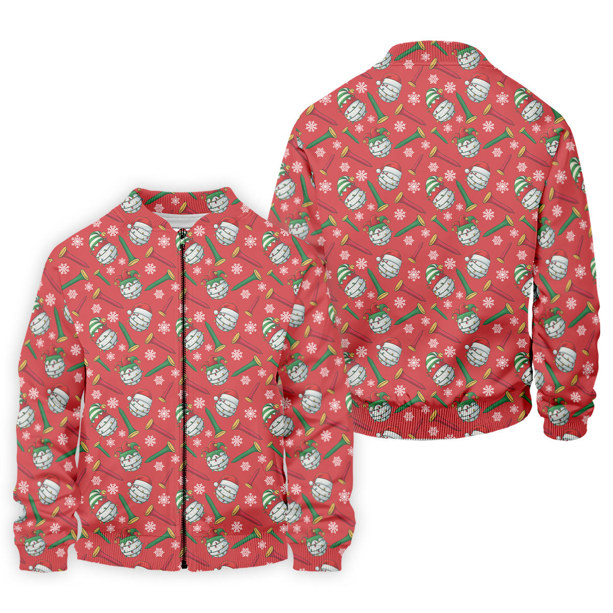 Funny Golf Ball Red Christmas Golf Shirt, Women's Golf Tops, Christmas Golf Gift