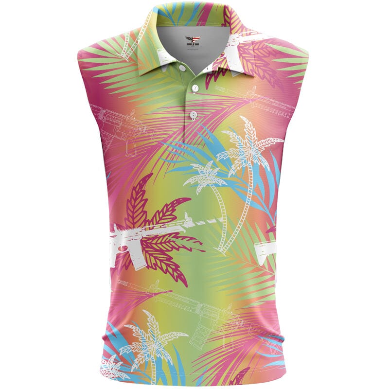 Breezy Palms Women's Sleeveless Golf Polo ShirtMothers Day Gift, Women Golf Gifts