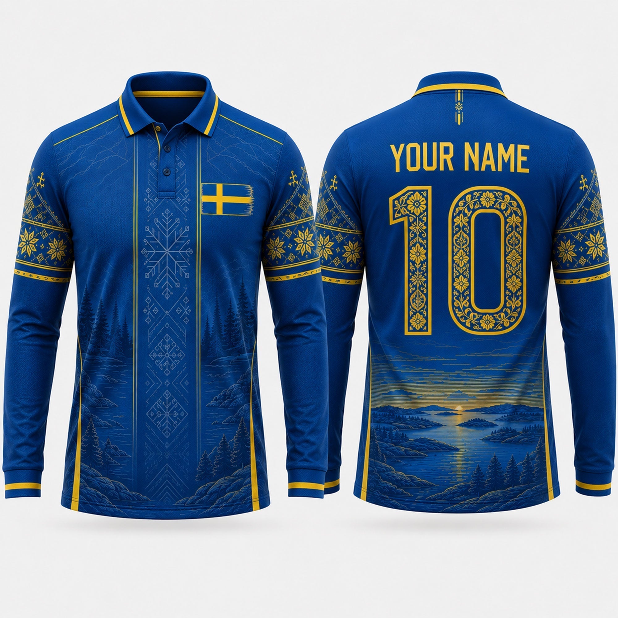 Sweden Fooball Shirt, Kurbits V-Neck For Men Football Lover, Swedish National Soccer Football Gifts