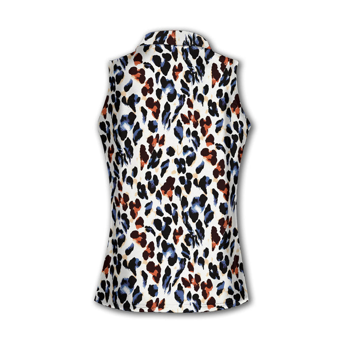 Women's Leopard Print Golf Shirt, Animal Print Golf Shirt For Women, Ladies Long Sleeve Golf Shirts