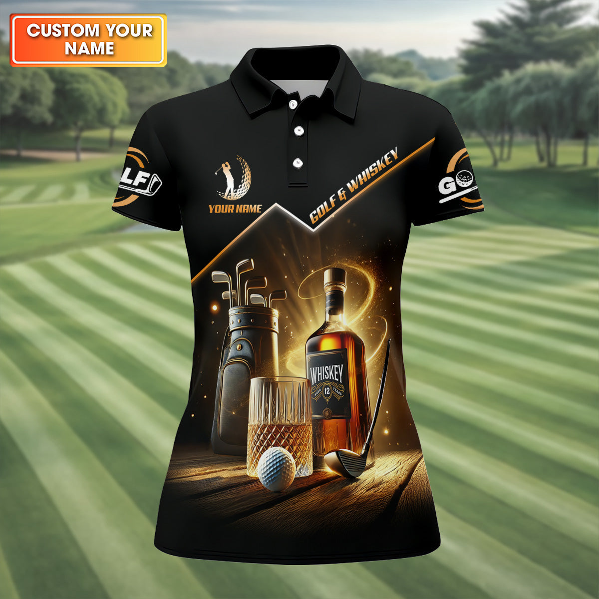 I Just Want To Drink Whiskey Play Golf And Take Naps Fun Womens Golf Shirts, Ladies Golf Shirts