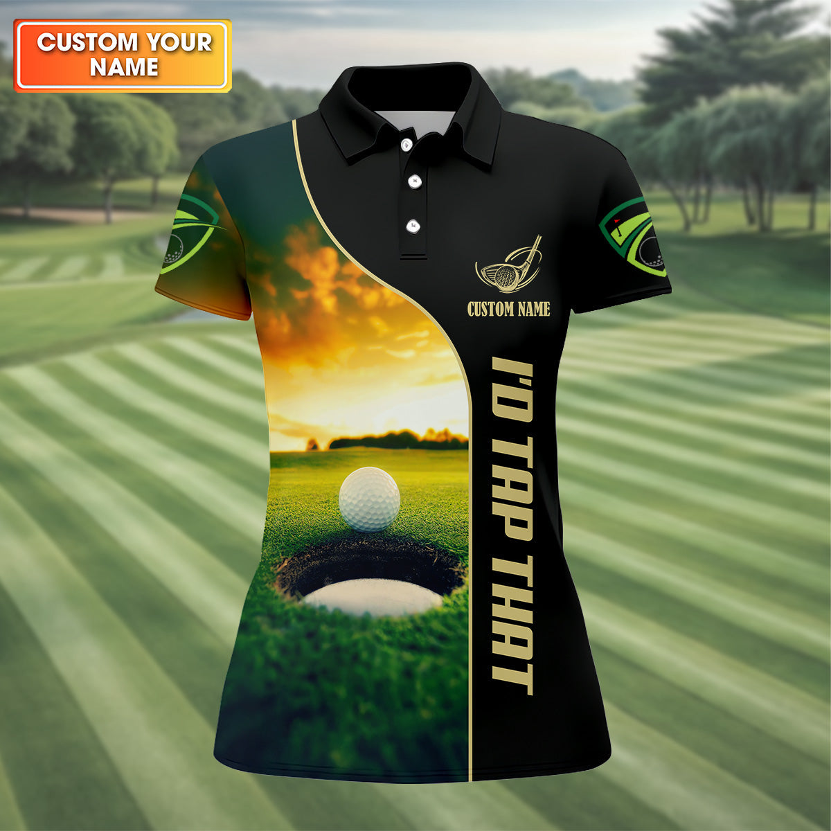 I'd Tap That Women Golf Top, Custom Golf Polos, Cool Golf Gift, Ladies Golf Shirts