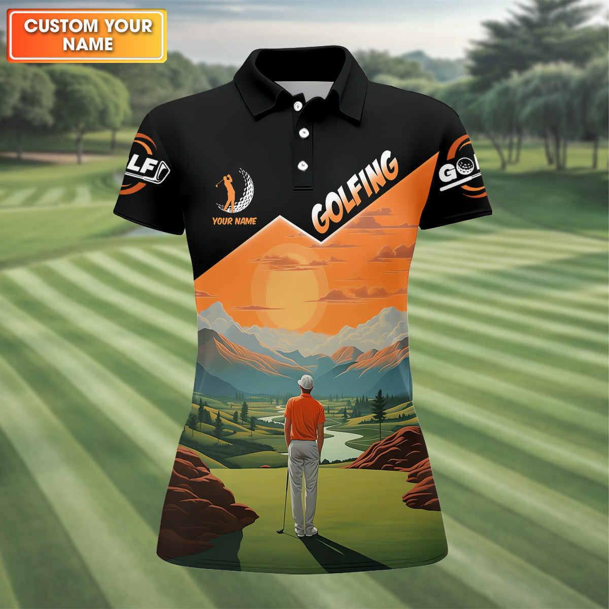 Golf At The Golden Hour Vintage Golf Shirt, Womens Golf Tops, Ladies Golf Shirts, Golfing Apparel