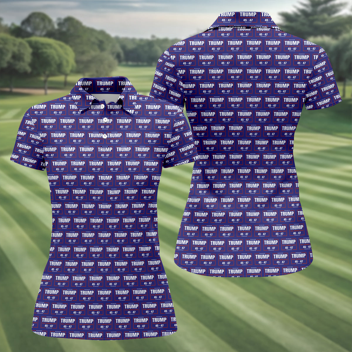Trump 45-47 Womens Golf Tops, Unique Gift For Golfer, Ladies Golf Shirts, Women's Polo Shirt