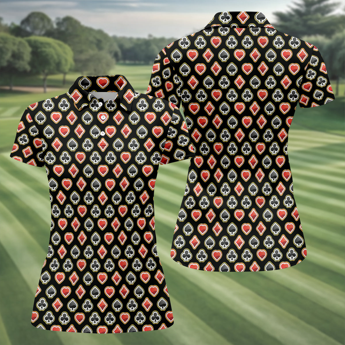 Playing Card Poker Golf Shirt, Women Golf Top, Ladies Sleeveless Tops, Women's Golf Shirts