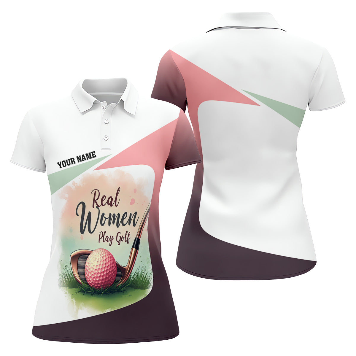 Real Women Play Golf Women Golf Top, Ladies Sleeveless Polo, Cool Golf Gift, Golfing Apparel
