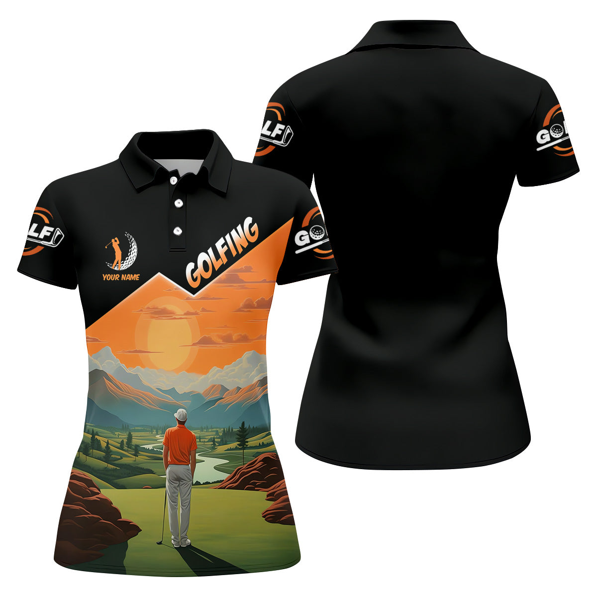 Golf At The Golden Hour Vintage Golf Shirt, Womens Golf Tops, Ladies Golf Shirts, Golfing Apparel