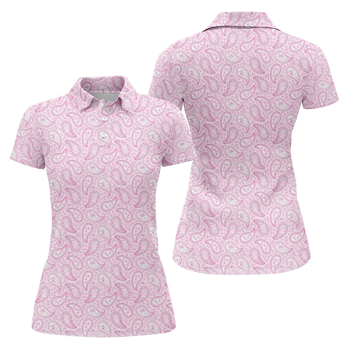 Cashew Flower Seamless Pattern Women Golf Top, Golf Shirt For Women, Ladies Golf Polos