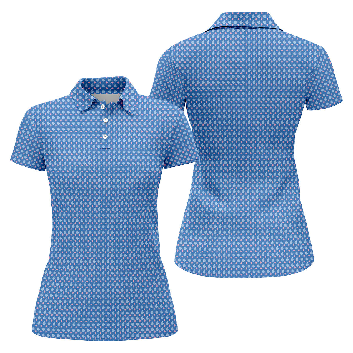Dirty Finger Blue And Pink Fun Womens Golf Shirts, Ladies Sleeveless Polo, Ladies Golf Shirts