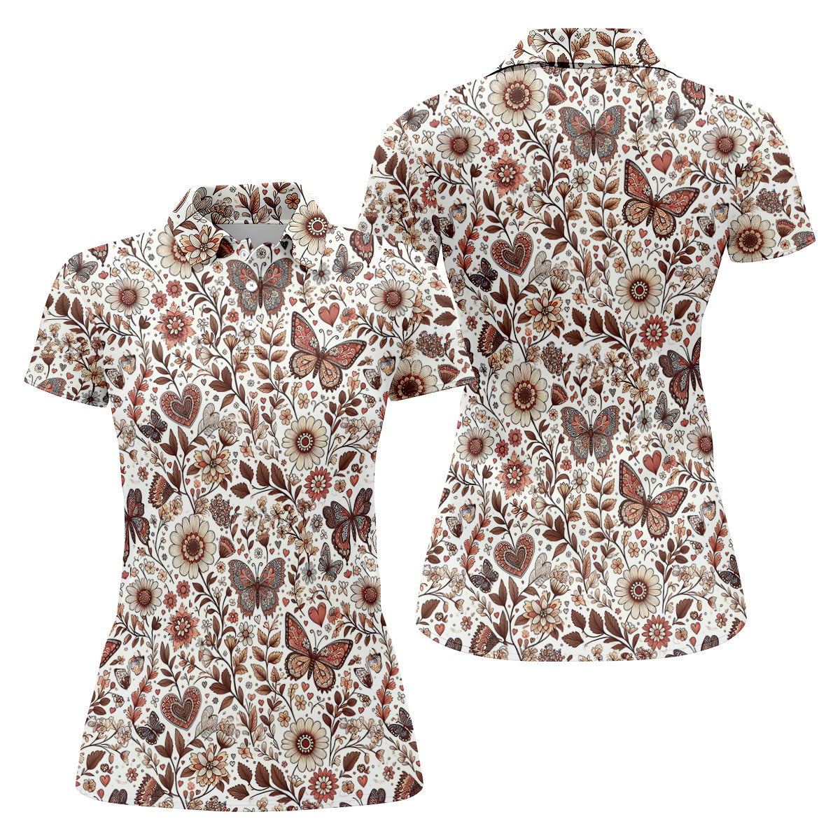 Spring Butterfly Golf Tops For Men, Retro Golf Shirt, Golf Gifts For Women, Ladies Golf Shirts