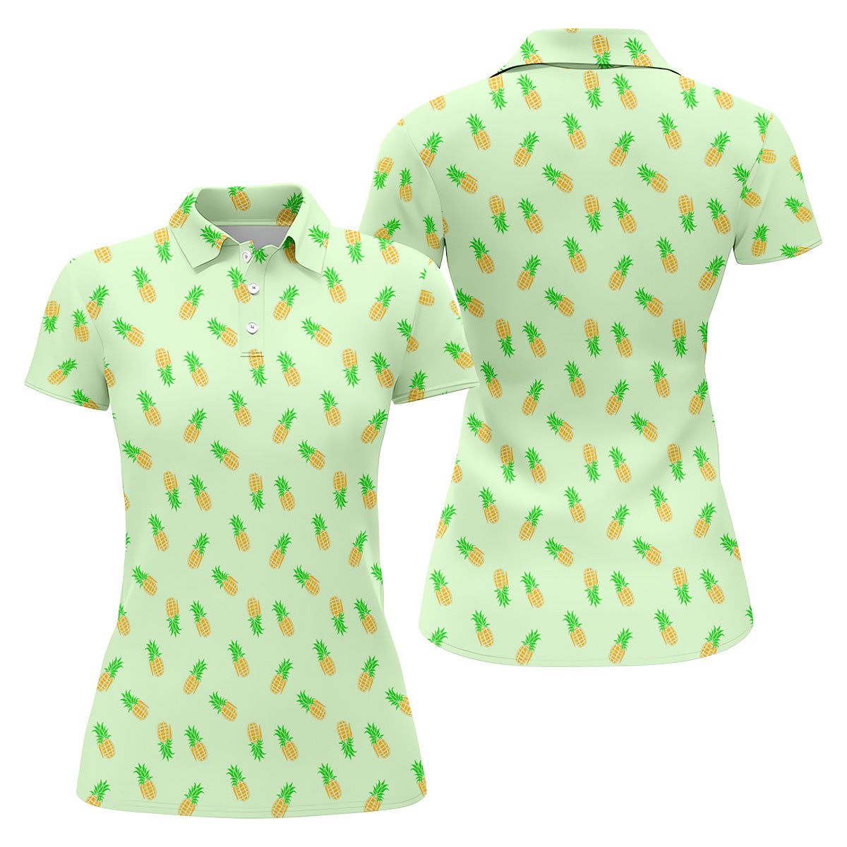 Pineapple Grenade Light Green Women Golf Top, Cool Golf Gift, Ladies Golf Shirts, Golfing Apparel