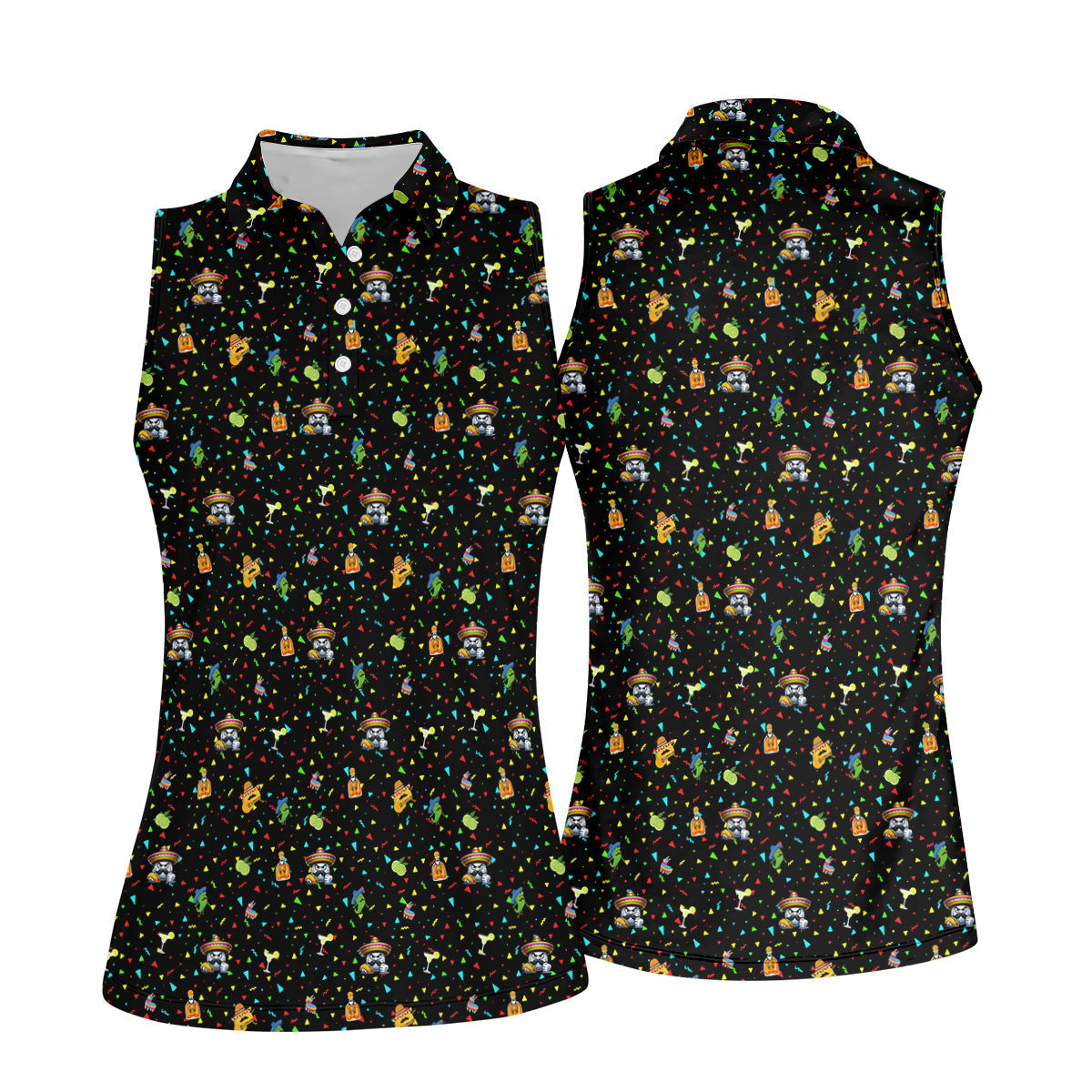 Fairway Fiesta Black Golf Polo ShirtFun Women's Golf Shirts, Ladies Golf Polos, Golfing Apparel