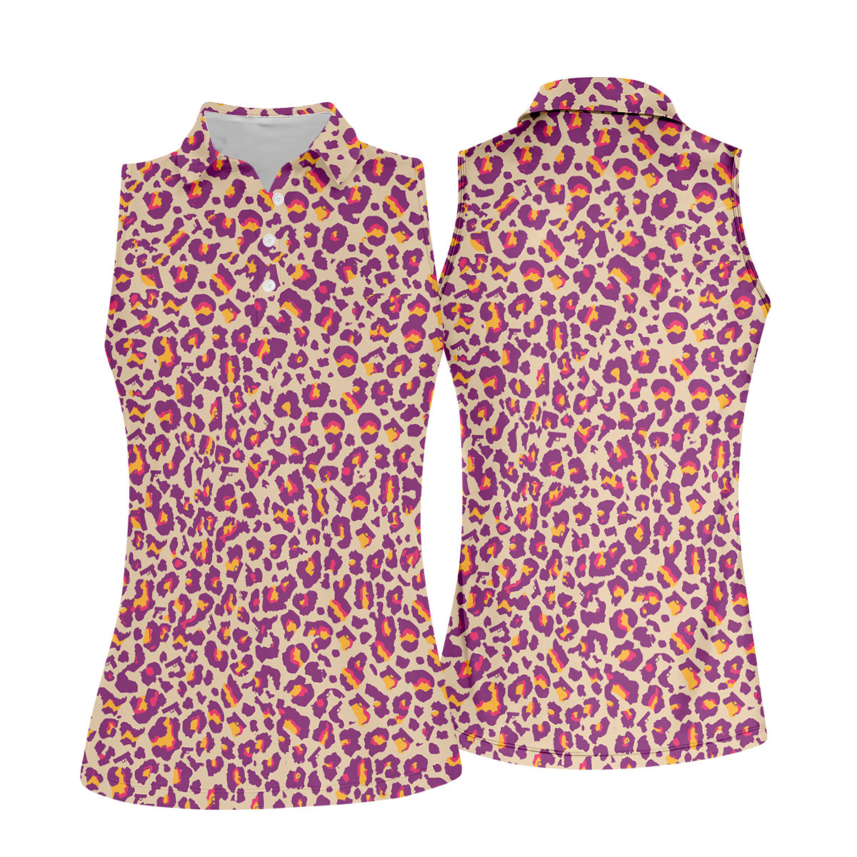 Pink Leopard Women Golf Top, Ladies Golf Shirts, Golf Gifts For Women, Golfing Apparel