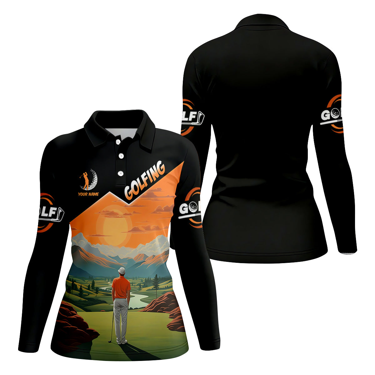 Golf At The Golden Hour Vintage Golf Shirt, Womens Golf Tops, Ladies Golf Shirts, Golfing Apparel