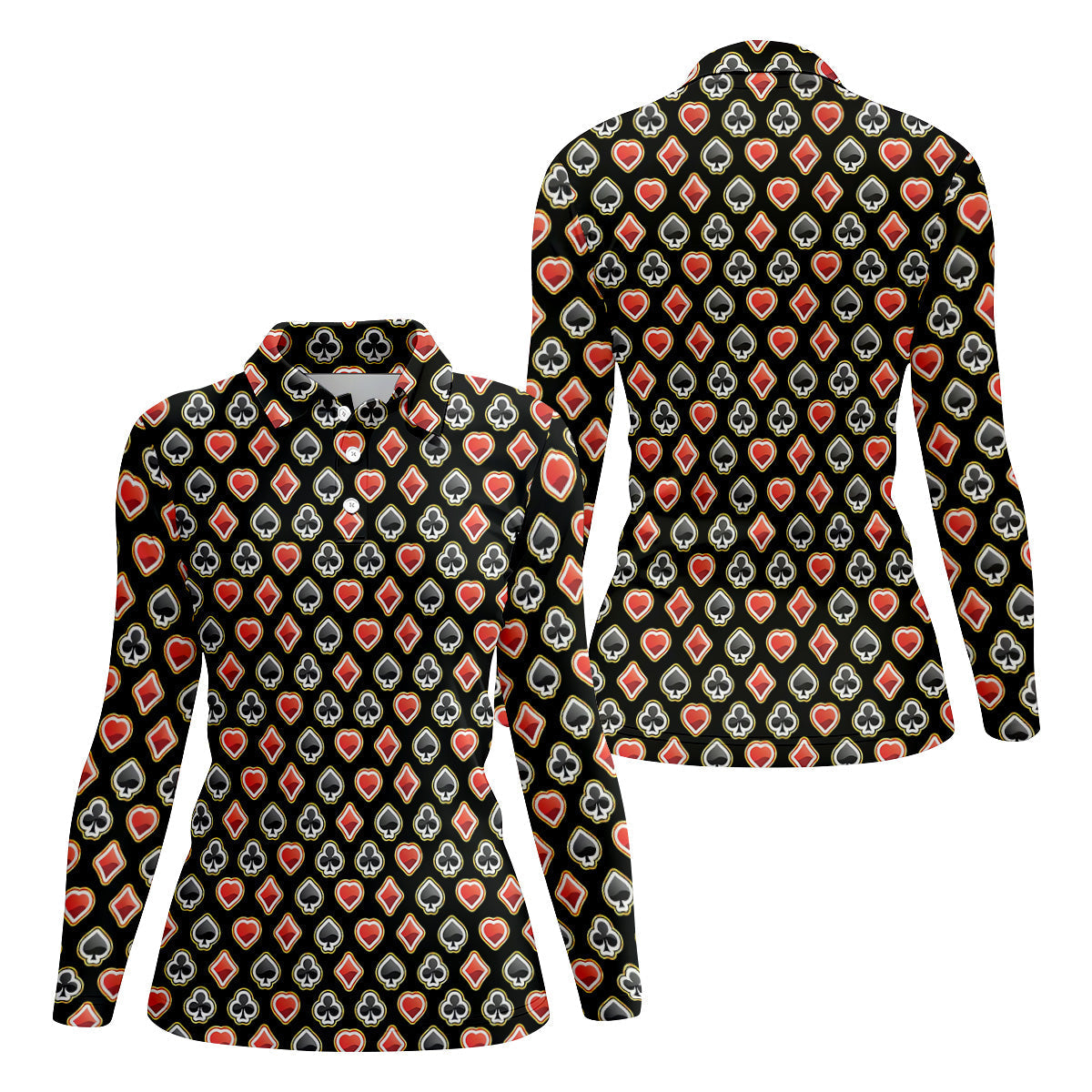 Playing Card Poker Golf Shirt, Women Golf Top, Ladies Sleeveless Tops, Women's Golf Shirts