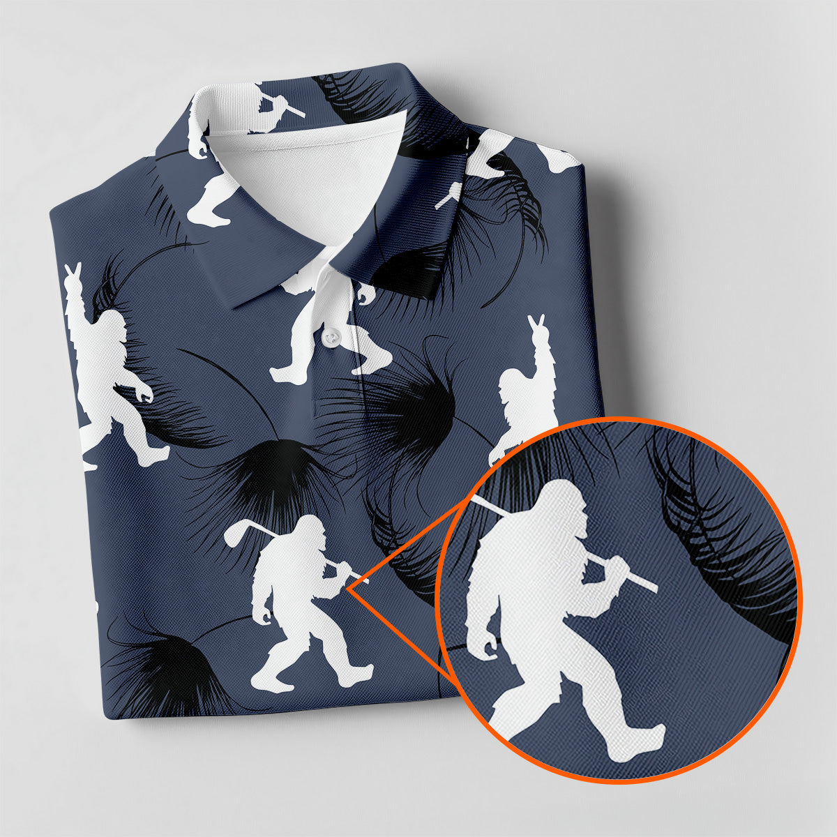 Funny Navy Bigfoot Golf Shirt, Golf Shirt For Women, Ladies Sleeveless Polo, Ladies Golf Shirts
