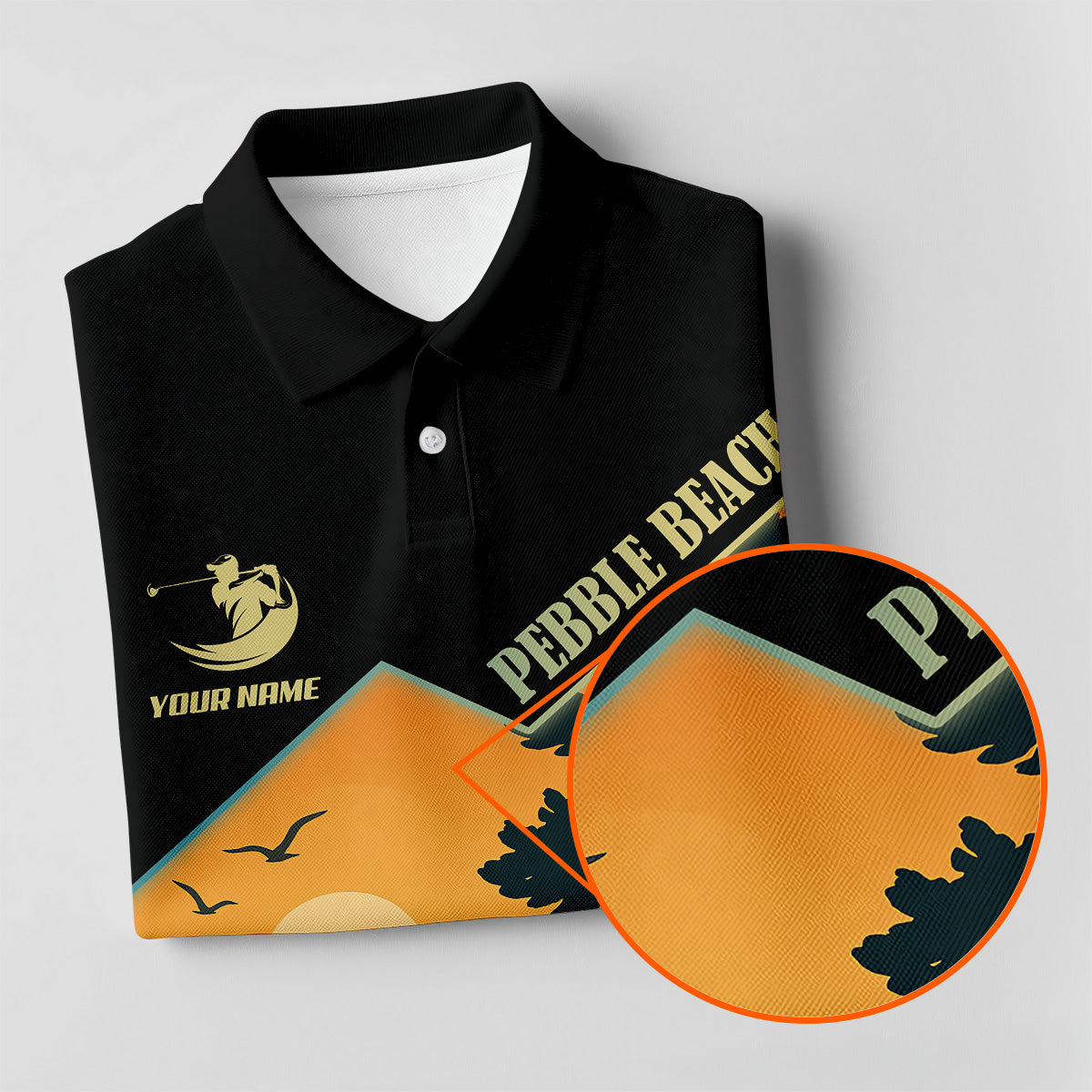Pebble Beach Sunset Golf Polo ShirtGolf Shirt For Women, Ladies Sleeveless Polo, Ladies Golf Shirts