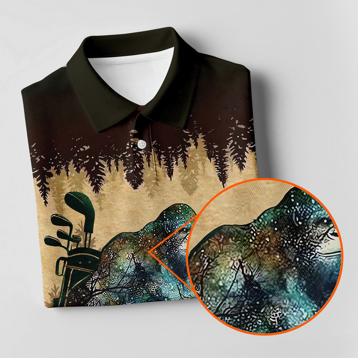 Not All Who Wander Are Lost Funny Bigfoot Brown Golf Shirt, Womens Golf Shirts, Ladies Golf Polos