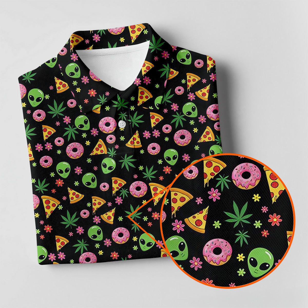 Dope Alien Pizza Leaves Women Golf Top, Gifts For Golf Lovers, Golf Gifts For Women, Ladies Golf Shirts