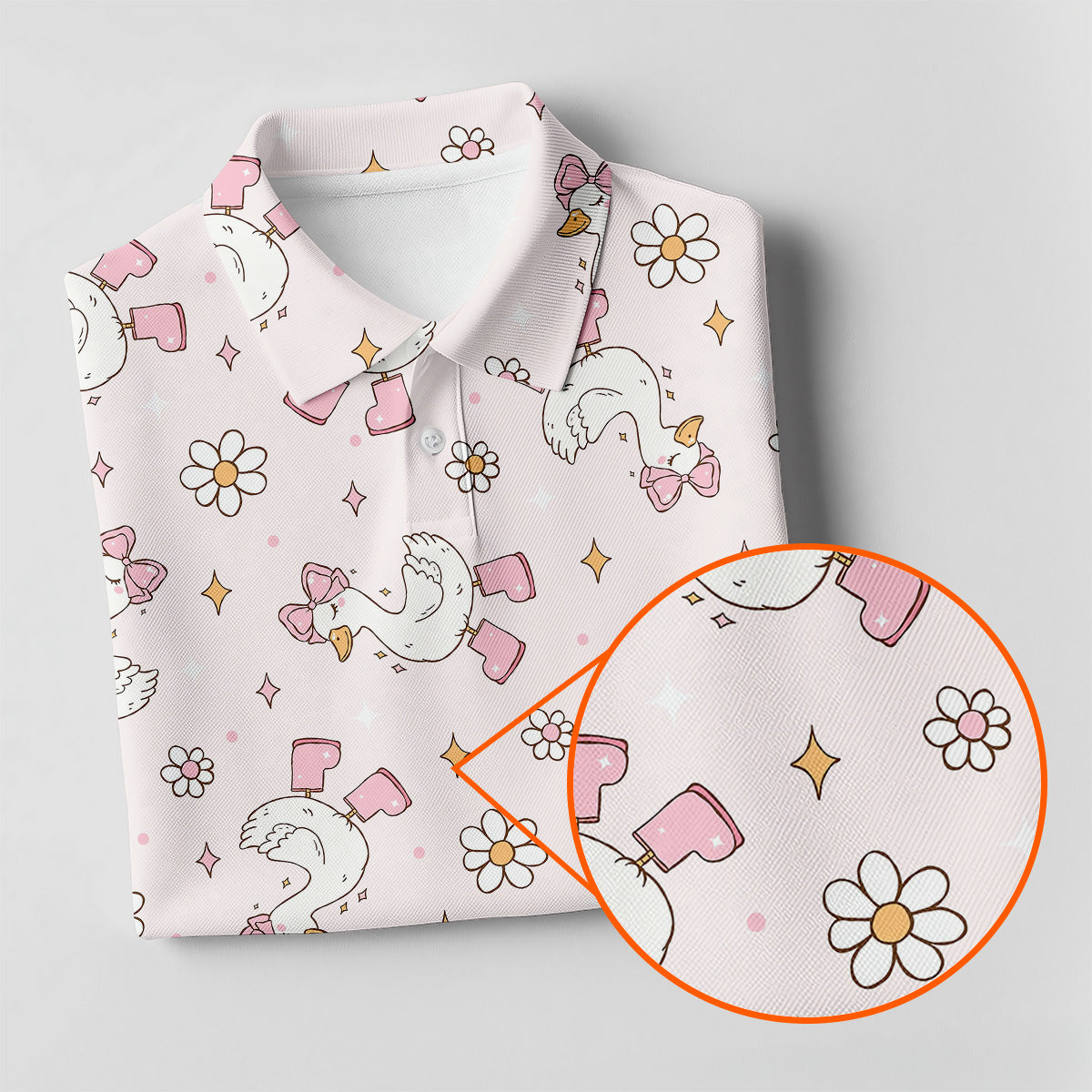 Silly Goose Seamless Pattern Pink Golf Shirt, Cute Golf Outfit, Golf Gifts For Women, Ladies Golf Shirts
