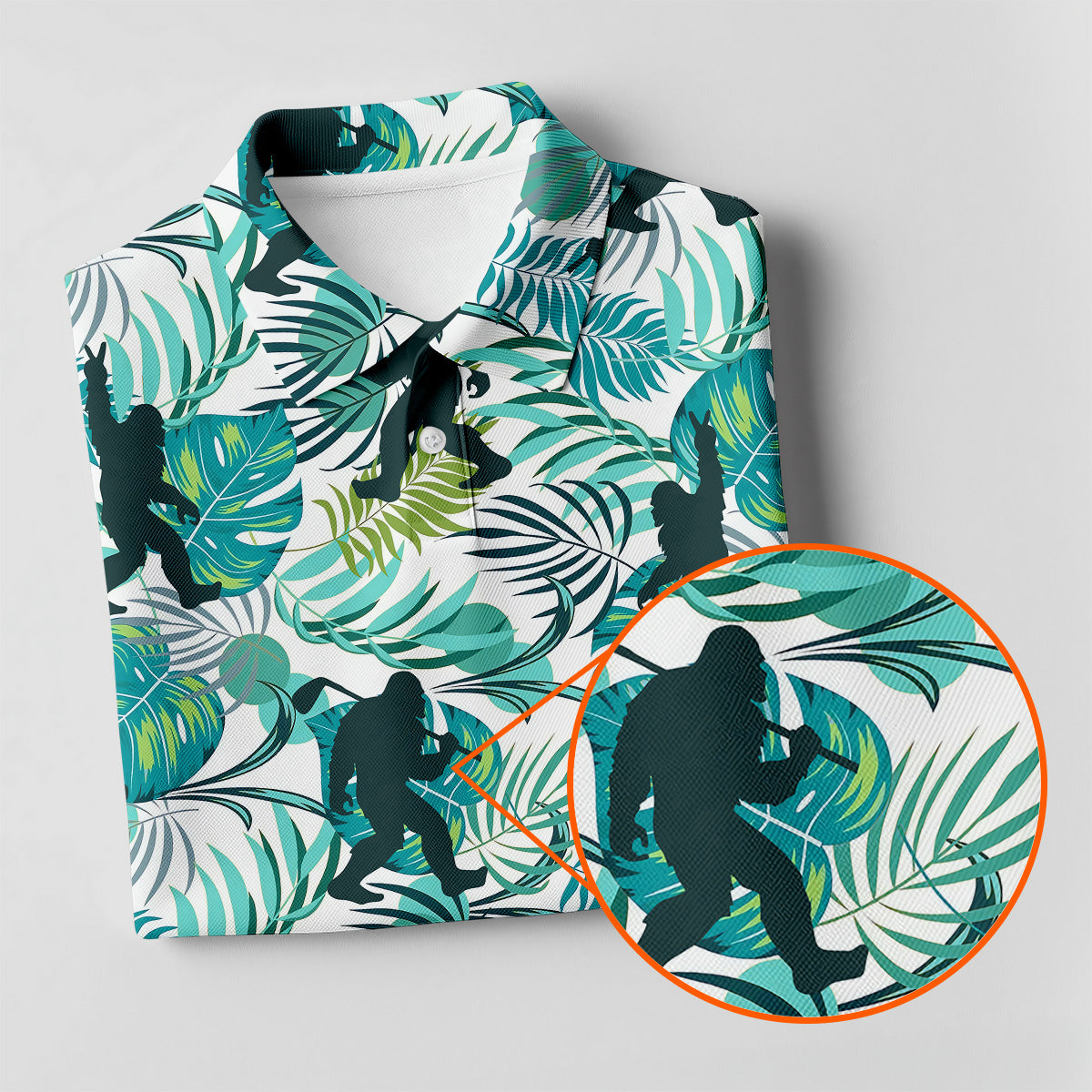 Tropical Green Bigfoot Golf Shirt, Golf Shirt For Women, Ladies Sleeveless Polo, Ladies Golf Shirts