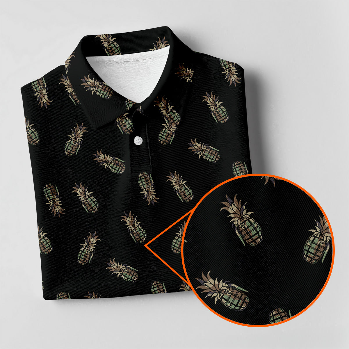 Pineapple Grenade Black Grey Women Golf Top, Cool Golf Gift, Ladies Golf Shirts, Golfing Apparel