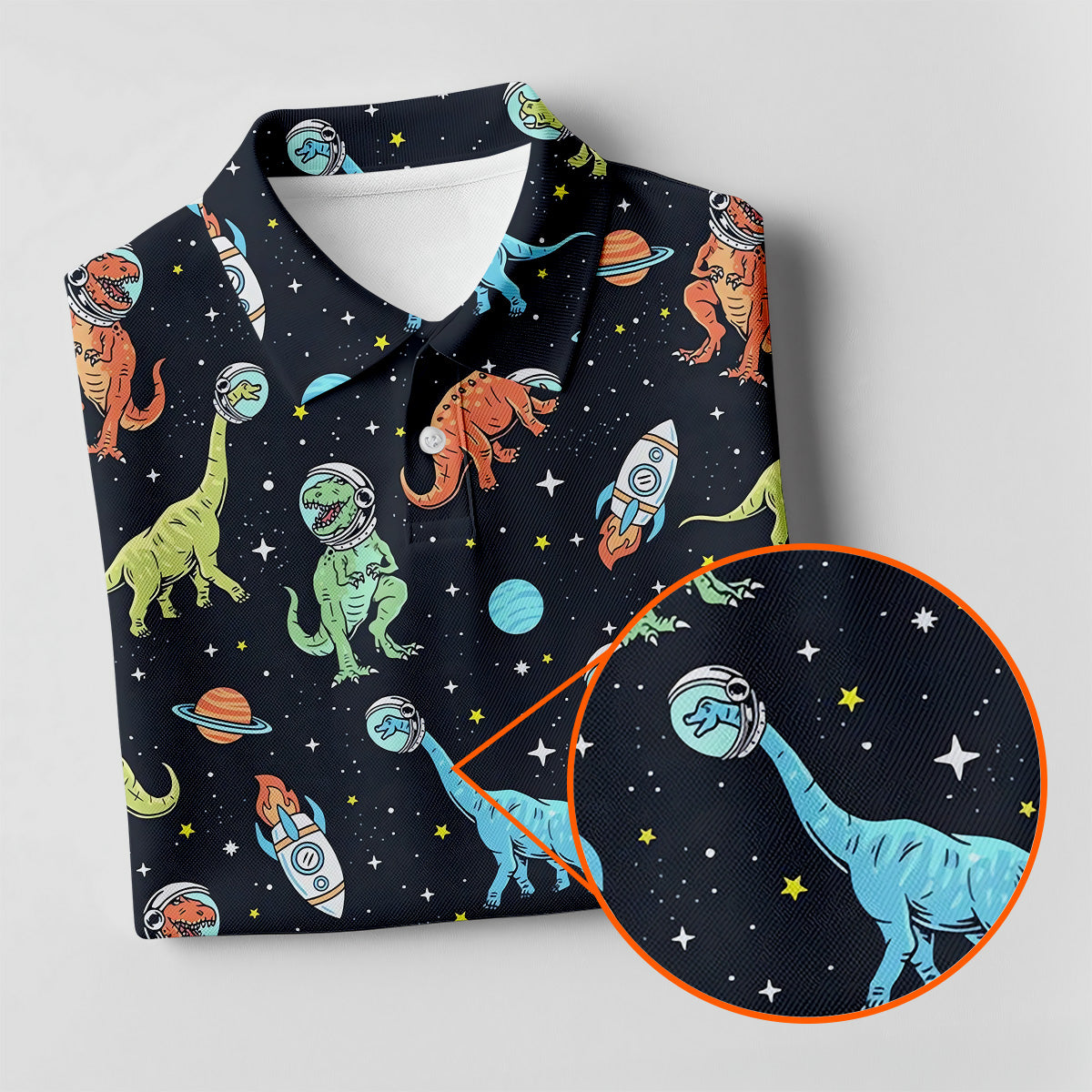 Dinosaur Space Golf Shirt, Women Golf Top, Gifts For Golf Lovers, Golf Gifts For Women, Ladies Golf Shirts