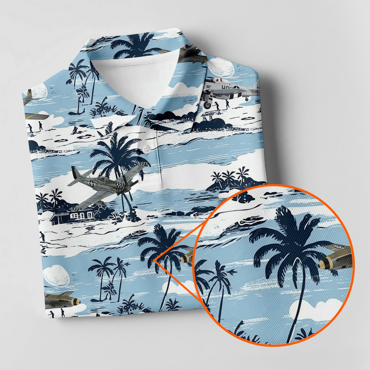 Light Blue Airplane Women's Hawaiian Golf Shirts, Women's Sleeveless Golf Shirts, Ladies Golf Tops