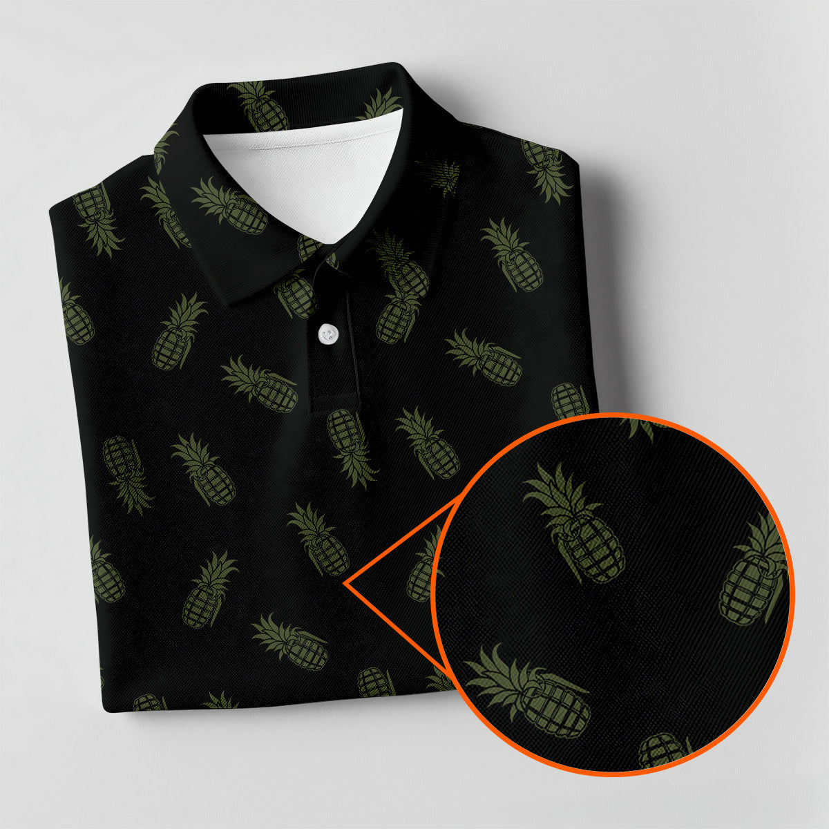 Pineapple Grenade Black Moss Green Women Golf Top, Cool Golf Gift, Ladies Golf Shirts