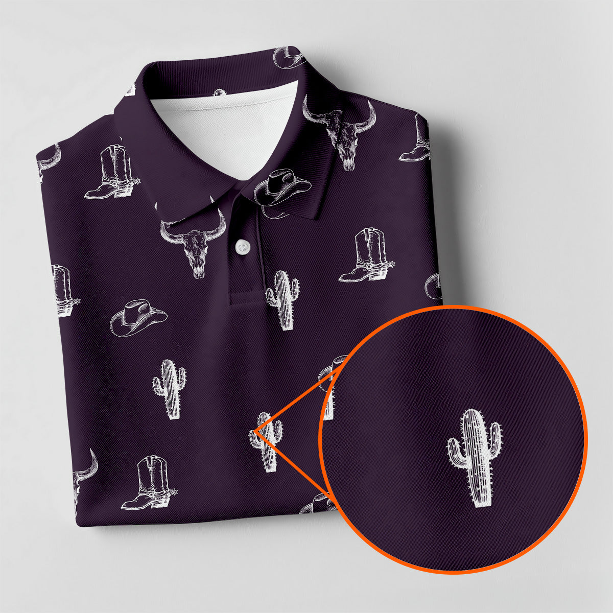 Wild West Cactus Purple Western Golf Shirts Women, Unique Gift For Golfer, Ladies Golf Shirts