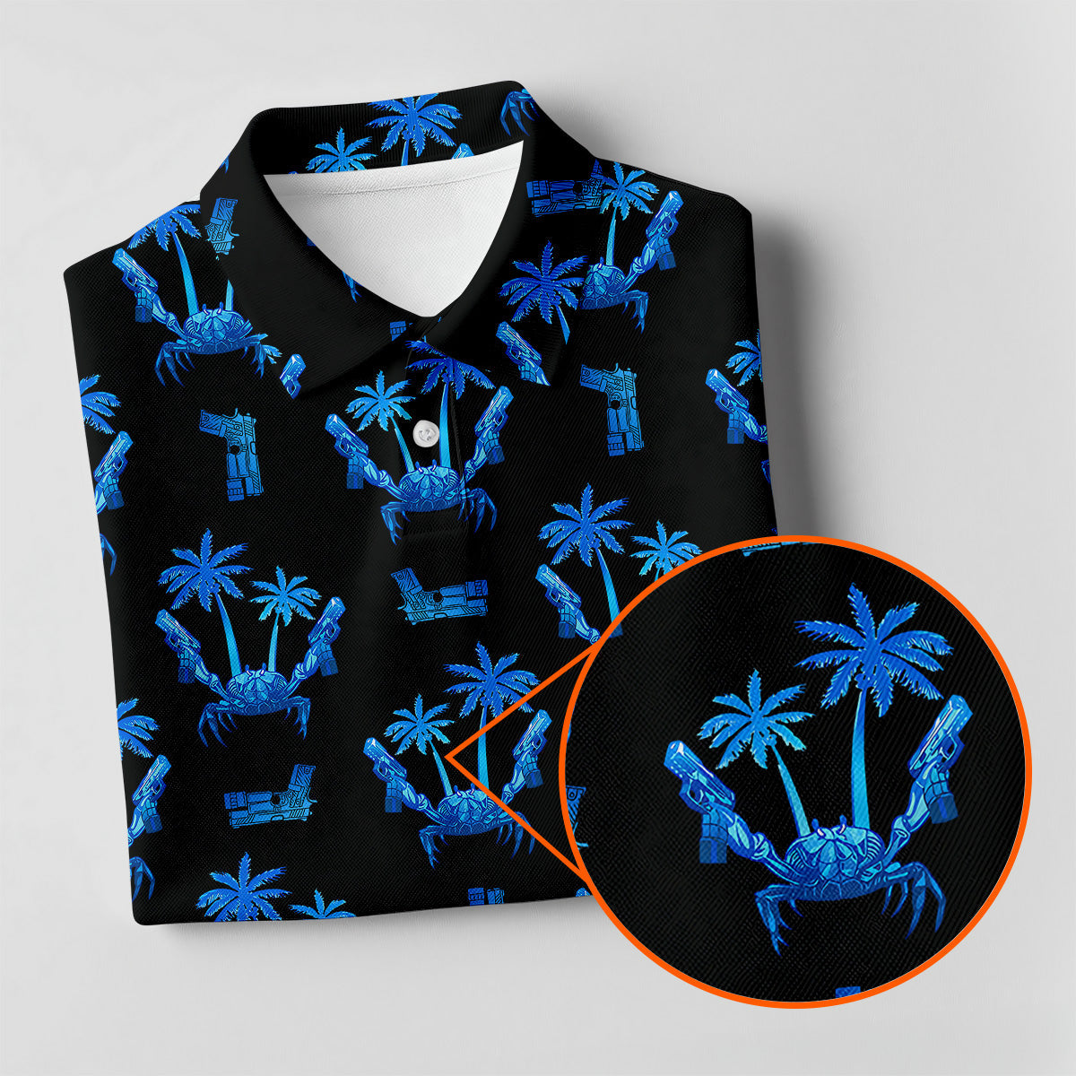 The Blue Crab Tropical Golf Shirts, Black Golf Shirt, Ladies Golf Shirts, Golf Gifts For Women