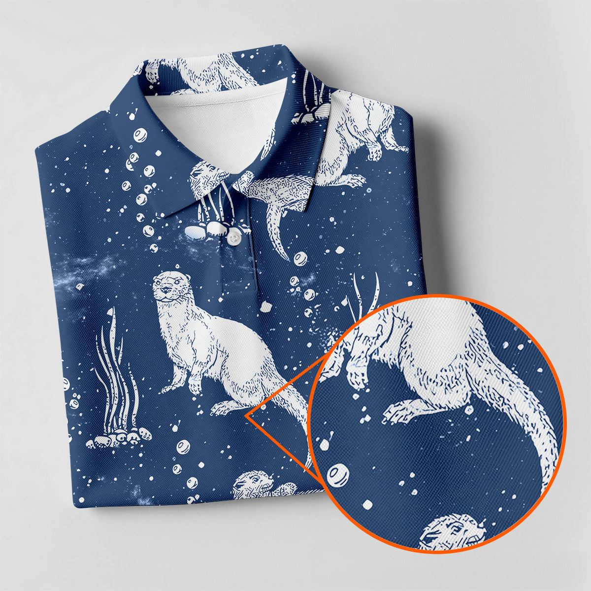 Adorable Otter Ocean Vibe Tropical Golf Shirts, Fun Women's Golf Shirts, Gift For Animal Lovers