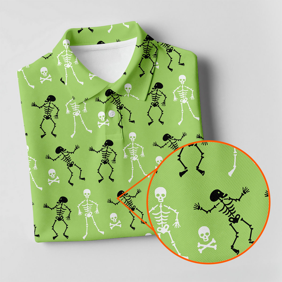 Funny Skeleton Shirt, Halloween Polo Shirt Green Golf Polo, Womens Sleeveless Polo, Ladies Golf Shirts