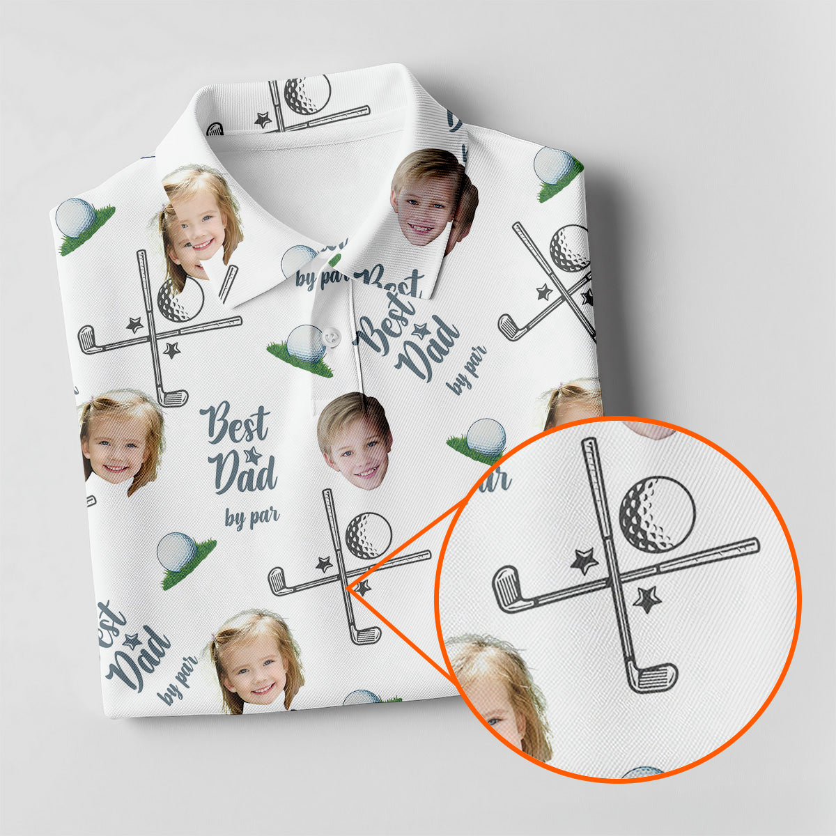 Best Dad By Par Womens Golf Shirts, Custom Face Shirt, Unique Gift For Golfer, Women's Polo Shirt