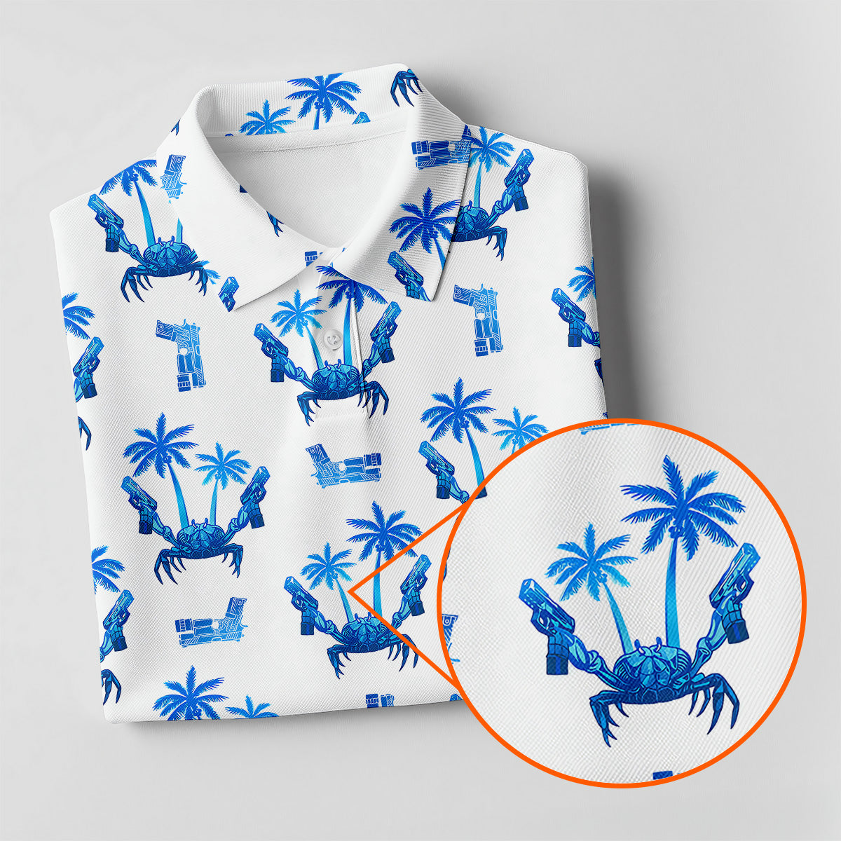 The Blue Crab Tropical Golf Shirts, Ladies Golf Shirts, Golf Gifts For Women, Golfing Apparel