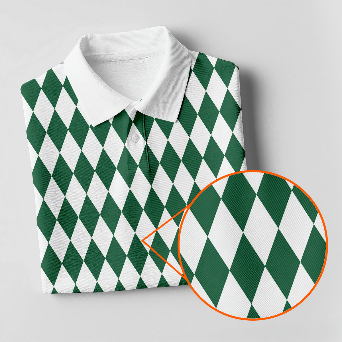 White And Green Argyle Pattern Women's Golf Shirts, Ladies Sleeveless Polo, Ladies Golf Shirts