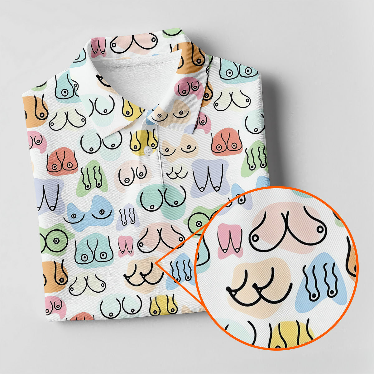Fun Pattern Colorful Golf Shirt, Funny Women's Golf Outfits, Ladies Golf Polos, Golfing Apparel