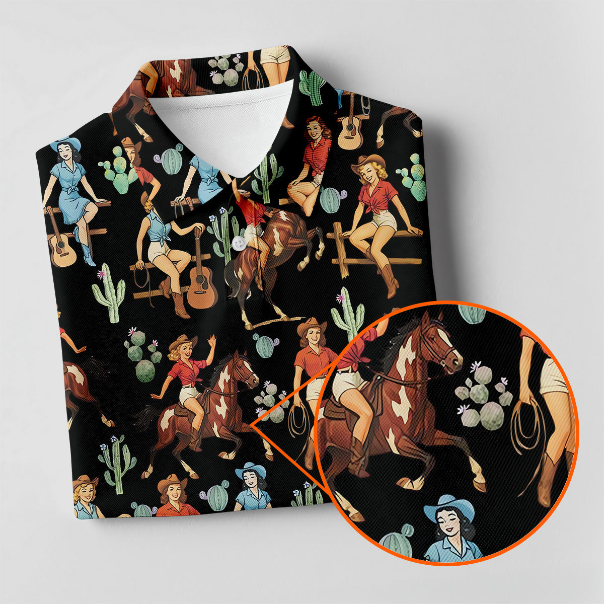 Cowgirl Sleeveless Womens Golf Shirts, Western Golf Shirts Women, Black Golf Shirt, Women Golf Top