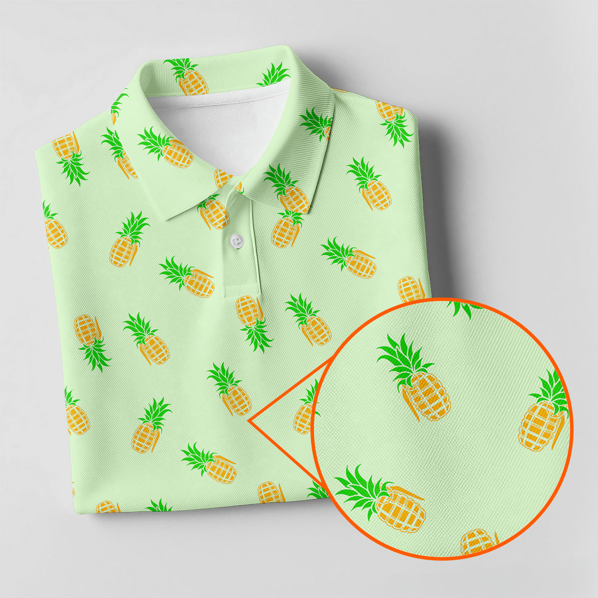 Pineapple Grenade Light Green Women Golf Top, Cool Golf Gift, Ladies Golf Shirts, Golfing Apparel