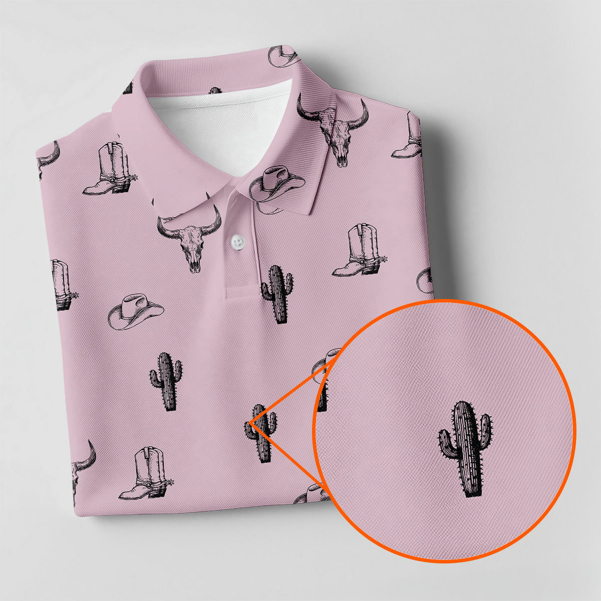Wild West Cactus Pink Lavender Western Golf Shirts Women, Unique Gift For Golfer, Ladies Golf Shirts