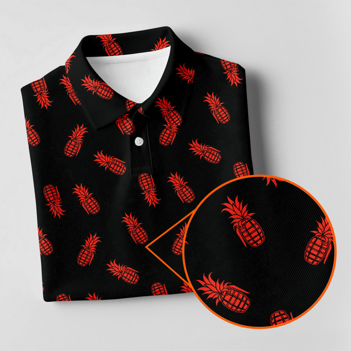 Pineapple Grenade Black And Red Women Golf Top, Cool Golf Gift, Ladies Golf Shirts