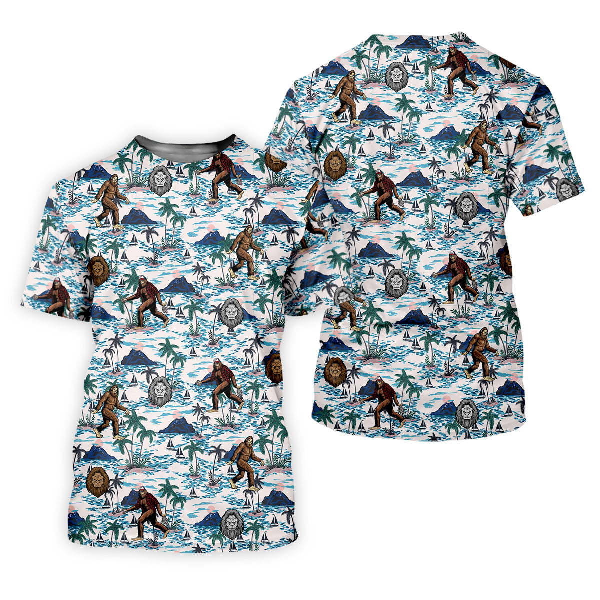 Funny Bigfoot Tropical Golf Shirts, Ladies Golf Shirts, Golfing Apparel, Women's Polo Shirt