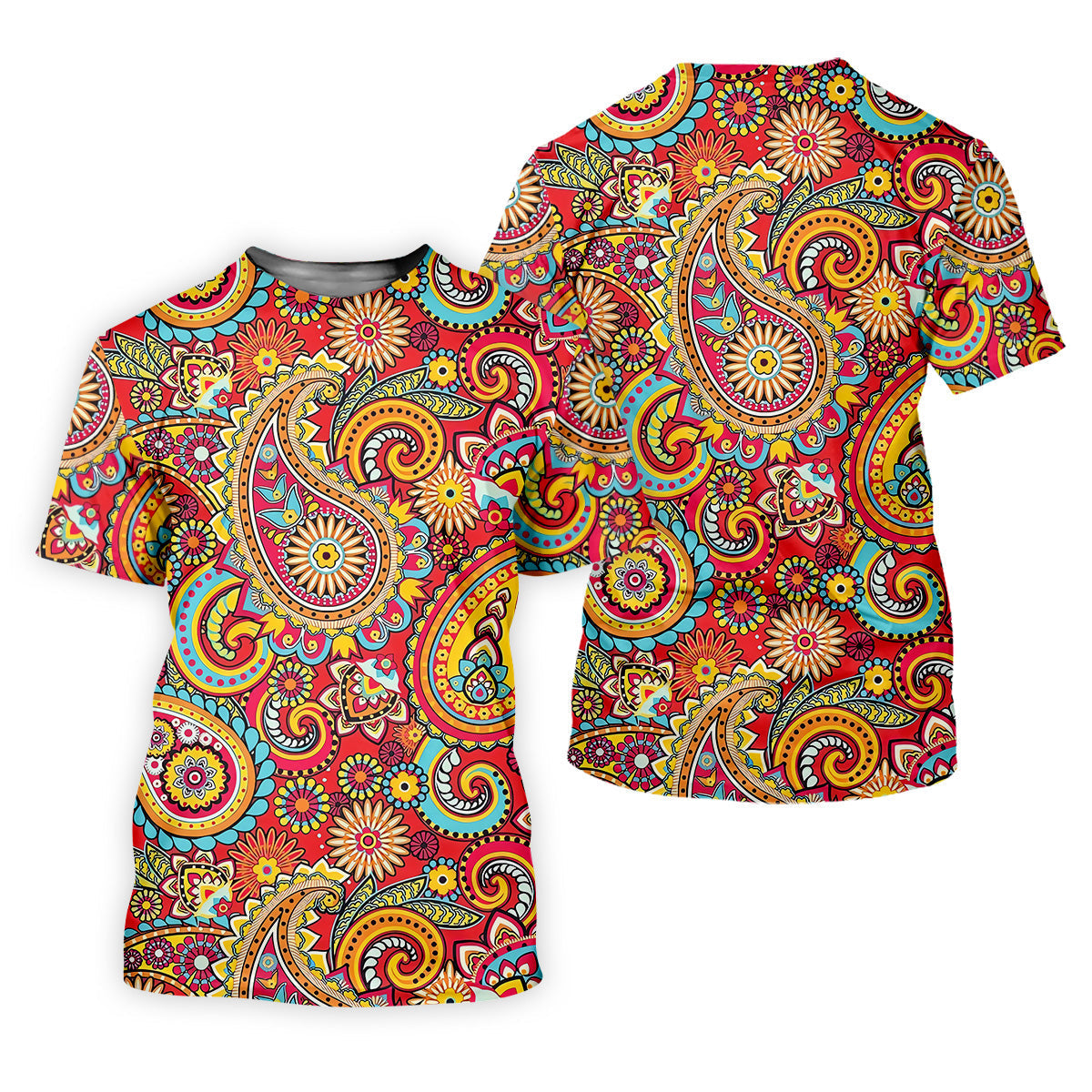 Red Paisley Seamless Pattern Women Golf Top, Golf Shirt For Women, Women's Polo Shirt