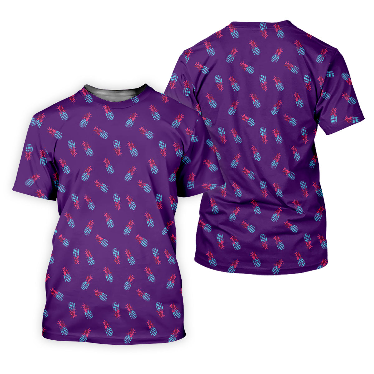 Pineapple Grenade Purple Women Golf Top, Cool Golf Gift, Ladies Golf Shirts, Golfing Apparel