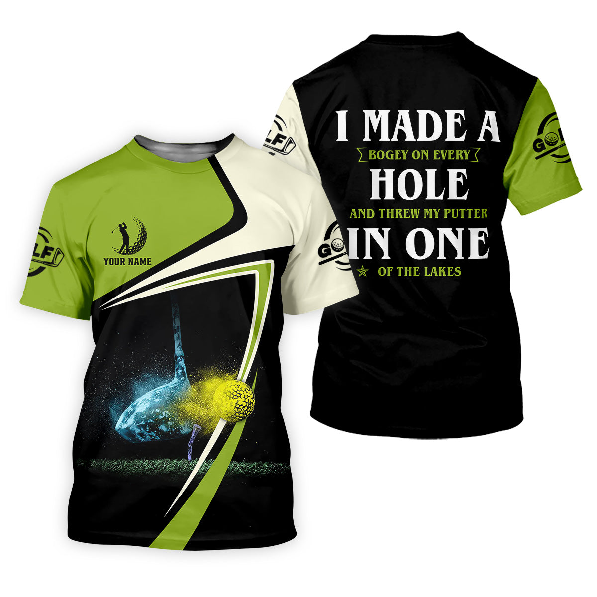 I Made A Hole In One Black And Green Fun Womens Golf Shirts, Ladies Sleeveless Tops, Cool Golf Gift