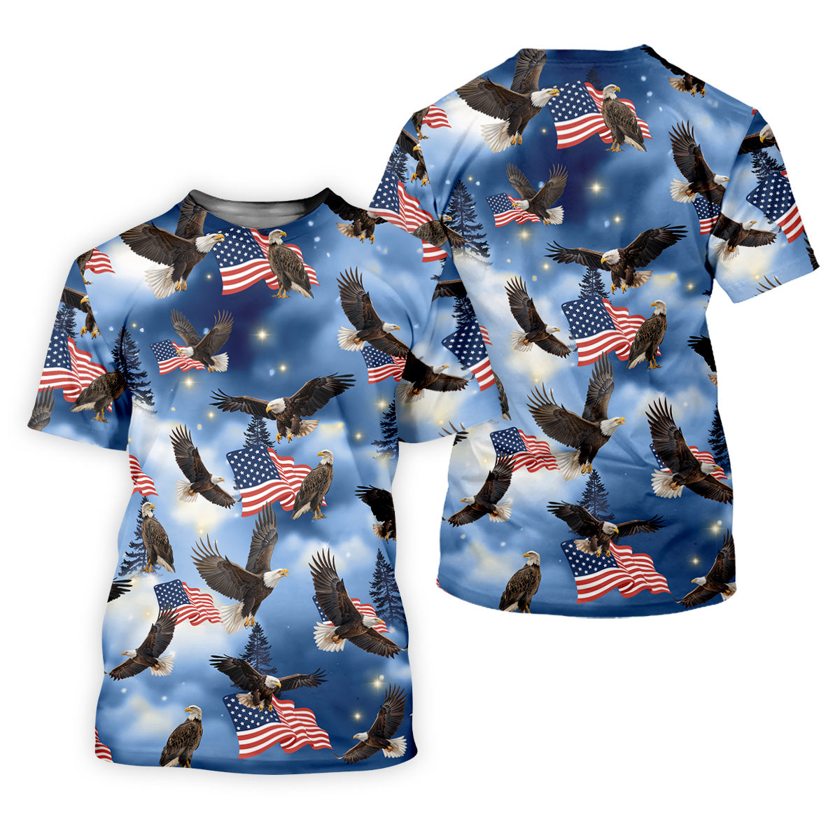 American Flag Eagle Ladies Patriotic Golf Shirts, Womens Golf Tops, Ladies Golf Shirts