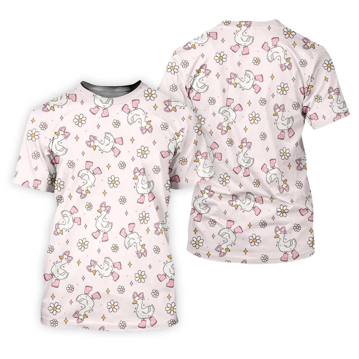 Silly Goose Seamless Pattern Pink Golf Shirt, Cute Golf Outfit, Golf Gifts For Women, Ladies Golf Shirts